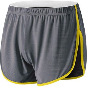 Mens Split Side Shorts Lounge Underwear Sexy Boxers Breathable Mesh Workout Yoga Short