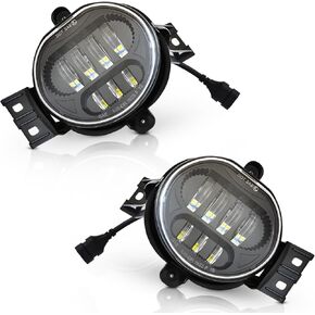 مجموعة أبيض LED الضباب الضوئي مجموعة مجموعة متوافقة مع 2002-2008 دودج رام 1500 ، 2003-2009 دودج رام 2500/3500 شاحنة بيك آب ، حزمة 2