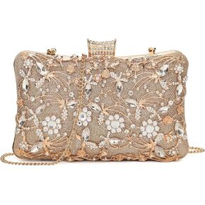 UBORSE Rhinestone Clutch Bridal Purses Women Evening Purse with Chain for Women Ladies Wedding Prom Cocktail Party