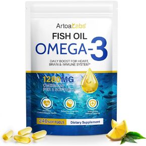 Fish Oil Softgels,Fish Oil Omega 3 Supplements Fatty Acids Including EPA and DHA for Women Men,240 Softgels