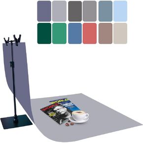 6PCS 34x22'' Photography Backdrops Small Product Background Paper W/Stand,Double-Sided 12Patterns Flat Lay Seamless Paper Props Tabletop Photo Shoot for Jewelry Food Cosmetics (Warm)