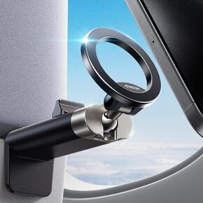 JOYROOM Airplane Phone Holder Travel Essentials,【360° Metal Ball & Titanium】 for Magsafe Airplane Phone Mount, Universal Travel Phone Holder for Desk, Travel Must Have for iPhone 15 14 13 Pro Max