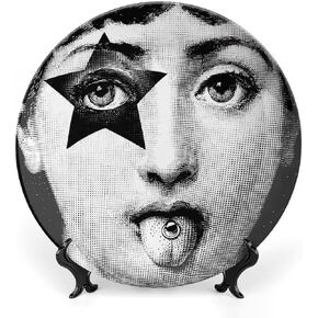 Lina Cavalieri Plate, Wall Decorative Plate, Mysterious Face Plate Wall Hanging Decoration,Including Bracket and Special Spring Hook, 10 Inch, S4