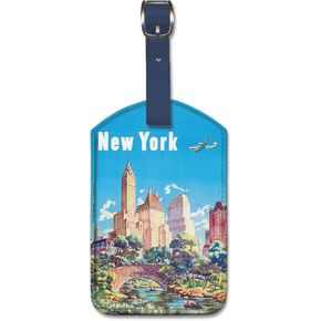Pacifica Island Art Leatherette Luggage Baggage Tag - New York by Joseph Fehér