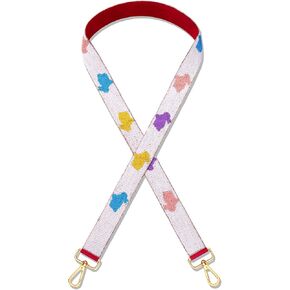 NLCAC Beaded Purse Strap Replacement Crossbody Bag Strap Mardi Gras Valentines Day Holiday Crossbody Strap for Bags