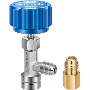 VIVOHOME R1234yf Self Sealing Can Tap Valve, Refrigerant Dispenser Bottle Opener with Tank Adapter for 1/4" and 1/2" AC Charging Hoses for Refilling Automotive Air Conditioning Systems