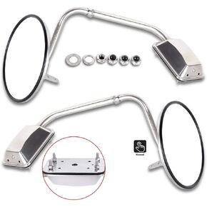 ECCPP Hood Mount Convex Mirrors Compatible With For Freightliner For Kenworth For Peterbilt With Left Right Side Tuck Car Mirrors With Chrome Housing