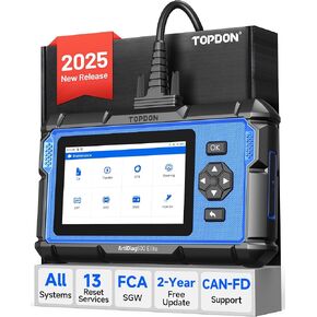 Topdon Artidiag600 Elite ، Scanner OBD2 ، أداة تشخيص السيارات كاملة النظام ، 13 خدمات إعادة تعيين ، FCA Autoauth ، أداة مسح السيارات مع CAN-FD ، تحديثات مجانية لمدة عامين. نسخة ترقية من AD600S/AD500.