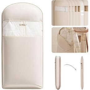 Space Saving Hanging Garment Bag with Self Compression Zipper,Space Saving Hanging Protector for Down Coat, Transparent Visibility Space Savin gown Coat Compression Dust Cover for Closet Storage