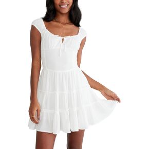 AEROPOSTALE Women's Smocked Waist Short Sleeve Mini Dress