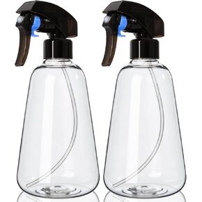 Spray Bottle 2 Pack, 16oz - Ultra Fine Mist, Plant Mister Hair Misting Empty Spray Bottles Indoor, Leak Proof Water Sprayer for Planting, Hair Care, Essential Oils, Cleaning Solutions (Clear)