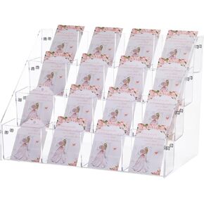 Acrylic Sticker Display Stand, Four-Tier Sticker Holder for Vendors, Large Capacity Sticker Organizer, Transparent Acrylic Design, Multi-Purpose Display Rack with Installation Tools