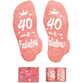 HAPPYPOP 40th Birthday Gifts Women - 40 Year Old Birthday Gifts for Women, 40 Year Old Socks Unique Best Gifts for 40 Birthday Middle Aged Woman Born in 1985