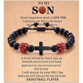 Fuqimanman2020 Baseball Bracelet Basketball Bracelet Adjustable Braided Baseball Basketball Bracelet Charm Gifts For Sports Lover