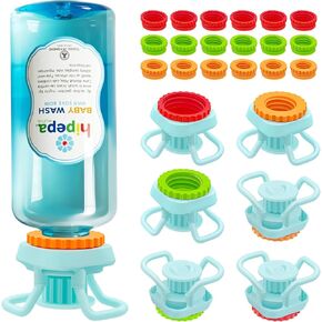 Luvan 2-Pack Bottle Emptying Kit – Universal Inverted Bottle Emptying Cap No Waste Fits Most Bottles Upside Down Bottle Holder for Kitchen & Bathroom Get Every Drop of Shampoo, Lotion, Sauces, Mustard