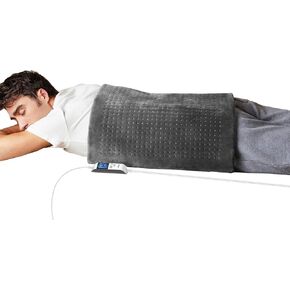 Boncare® LCD Digital Control Heating Pad for Back Pain Relief and Cramps with Auto Shut Off Large Size 6 Temperature Settings 6 Timers Super Soft Velvet Moist/Dry Hot Heat Pad (Carbon Gray, 20"x24")