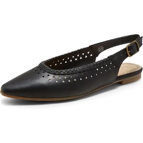 Arromic Women's Flats Pointed Toe Slingback Comfortable Slip-On Leather Shoes Black/White/Brown Dressy Casual for Work, Office, Travel