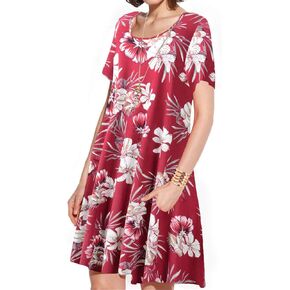JollieLovin Plus Size Summer T-Shirt Casual Dresses for Curvy Women Flowy Swing