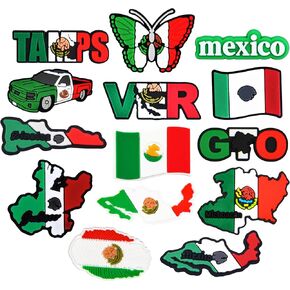 Mexican Shoe Charms, Mexico Decorative Accessories for Clogs and Sandals, Party Favors Gift Set for Adults, Teens, Girls, Adults, Favor Gifts, PVC Material