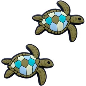 Sea Turtle Shoe Charms - Cute Animal Decoration Charms Gift for Boys Kids Teens and Adults - Set of 2