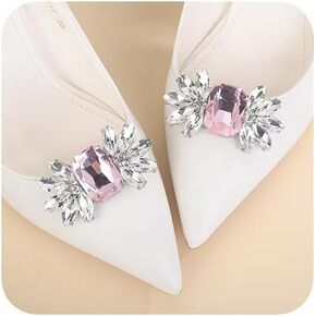 JWICOS 1 Pair Rhinestone Shoe Clips Crystal Shoe Clips Bridal Shoe Buckles Shoe Decoration Shoe Charms Accessories for Wedding Party Women