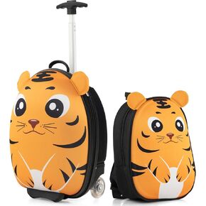 أمتعة Honey Joy Kids ، 16 "الأطفال المتداولون مع عجلات خفيفة ومقبض تلسكوبي ، أمتعة سفر خفيفة الوزن الصلبة للأطفال الصغار ، واصلوا أمتعة مع عجلات لفتاة الصبي (Pink Unicorn)