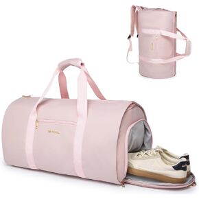 Convertible Travel Garment Bag,Carry on Garment Duffel Bag for Men Women - 3 in 1 Garment Backpack Hanging Suitcase Suit Business Travel Bag Pink