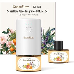 SF101 Waterless Ultrasonic Essential Oil Diffuser–100% Plant-Based,120-Day Natural Air Freshener & Aromatherapy Diffuser for Home,Hotel,Studio–Covers up to 100㎡-Orchid Breeze Air Fresh