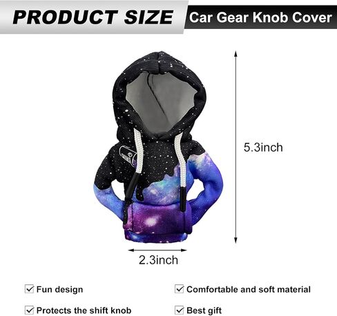 Car Gear Shift Hoodie, Gear Shift Knob Cover Funny Mini Sweater Hoodie, Winter Warm Fashionable Gear Shifter Hoodie Shirt, Automotive Shift Stick Protector Decoration (Starry Sky) in Saudi Arabia