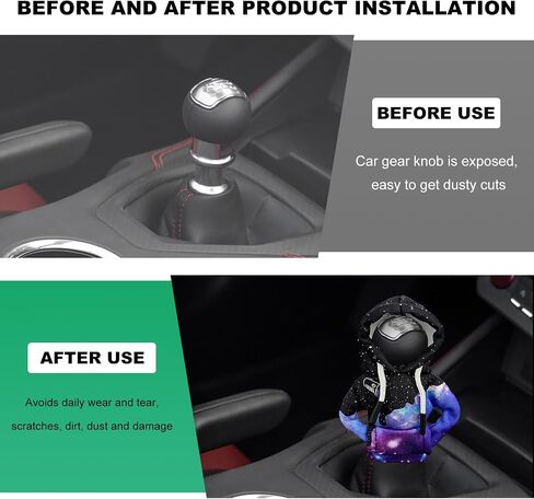 Car Gear Shift Hoodie, Gear Shift Knob Cover Funny Mini Sweater Hoodie, Winter Warm Fashionable Gear Shifter Hoodie Shirt, Automotive Shift Stick Protector Decoration (Starry Sky) in Saudi Arabia