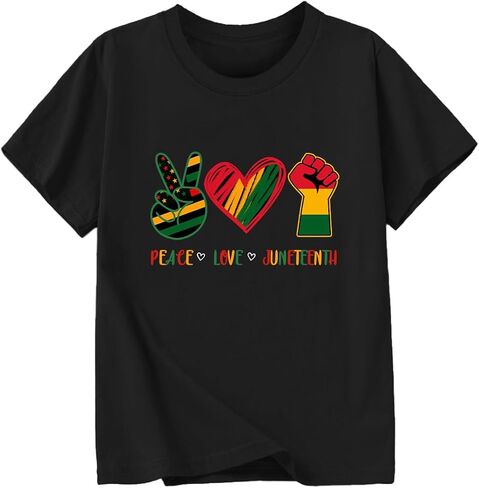 Juneteenth Shirt for Toddler Boys Girls 1865 Tshirts Cotton Short Sleeve Tees 2-12 Years in Saudi Arabia