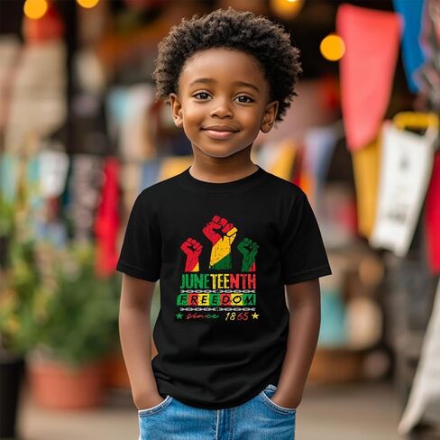 Juneteenth Shirt for Toddler Boys Girls 1865 Tshirts Cotton Short Sleeve Tees 2-12 Years in Kuwait