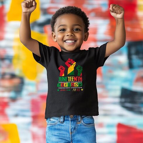 Juneteenth Shirt for Toddler Boys Girls 1865 Tshirts Cotton Short Sleeve Tees 2-12 Years in Kuwait