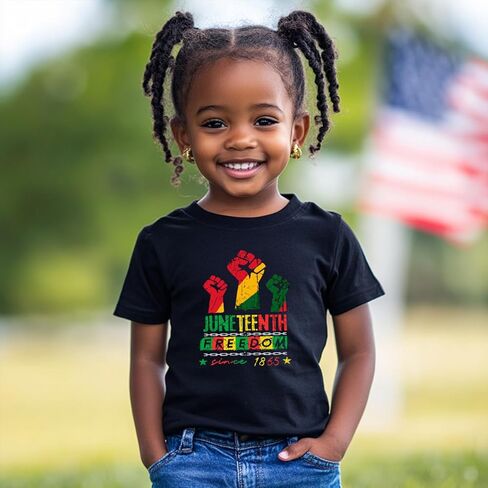 Juneteenth Shirt for Toddler Boys Girls 1865 Tshirts Cotton Short Sleeve Tees 2-12 Years in Kuwait