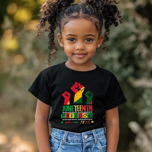 Juneteenth Shirt for Toddler Boys Girls 1865 Tshirts Cotton Short Sleeve Tees 2-12 Years in Kuwait