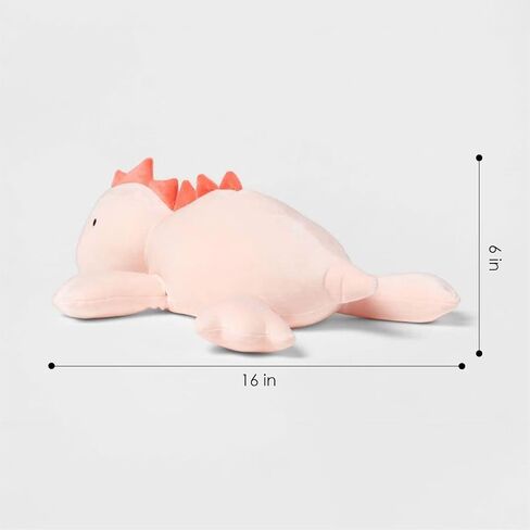 1.4 LB Weighted Stuffed Stegosaurus Animals Plush - 16 Inch Squished Long Dinosaur Jumbo Pillow - Kawaii Plushies Hugging Toy Gifts for Kids - Soft Pink Dino Stuffed Animal Toy (Stegosaurus) in Saudi Arabia