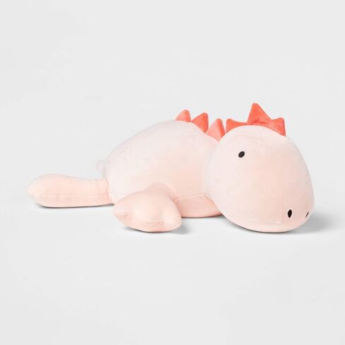 1.4 LB Weighted Stuffed Stegosaurus Animals Plush - 16 Inch Squished Long Dinosaur Jumbo Pillow - Kawaii Plushies Hugging Toy Gifts for Kids - Soft Pink Dino Stuffed Animal Toy (Stegosaurus) in Saudi Arabia