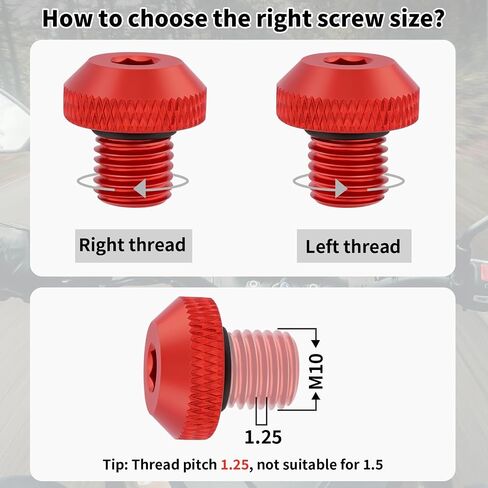 3 PCS دراجة نارية مرايا الثقب قابس M10x1.25 لمعظم دراجة نارية الخلفية البراغي المرآة ثقب متوافق مع CRF250 CB500F Z125 Z400 Z650 Z800 Z900 Z1000 MT07 MT09 MT10 MT10 MT125 (أسود) in Saudi Arabia