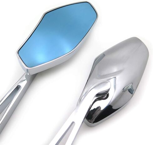HTTMT MT400-009- Aluminum Chrome Mirrors Compatible With Most Motorcycle With 8mm Or 10mm Clockwise Suzuki Kawasaki Yamaha Harley Handlebar Mount in Saudi Arabia