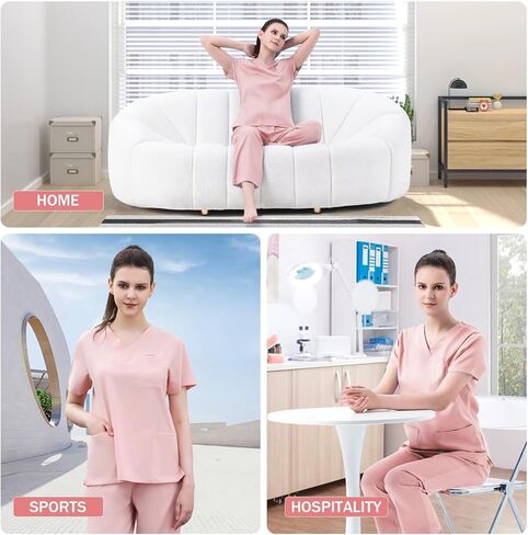 Scrub Healthcare Pants for Women,Straight Leg Scrub Bottoms with 4-Way Soft Stretch Fabric,Easy Care in Saudi Arabia