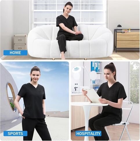 Scrub Healthcare Pants for Women,Straight Leg Scrub Bottoms with 4-Way Soft Stretch Fabric,Easy Care in Saudi Arabia