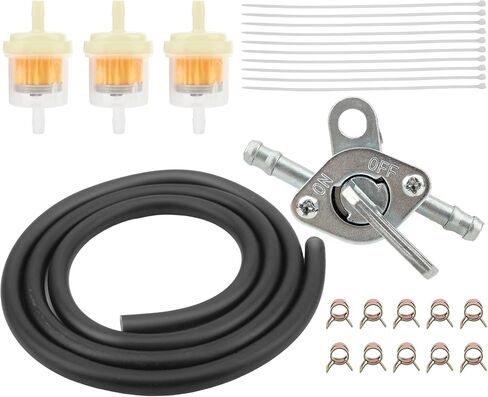 PowerMotor 3/16 Inch Gas Fuel Line Filter Hose Universal Petrol Switch Kit,Replacement for GY6 139QMB 157QMJ Taotao SSR Apollo Dirt ATV Go Kart Quad Moped Scooter Pack Pocket Bike Blue in Saudi Arabia