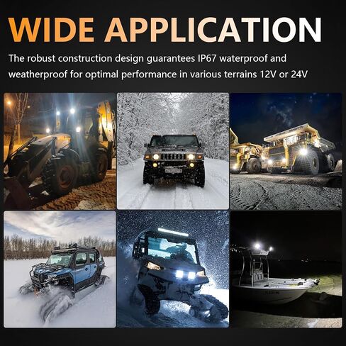 LED Work Lights for Truck, 4 Inch Cube LED Pods Lights 126W 10000lm 12V 24V Driving for Tractor ATV UTV Boat Pickup Golf Cart Snowblower Square Light Pods, Combo Beam in Saudi Arabia