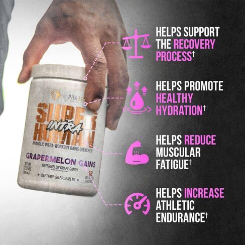 ALPHA LION Superhuman Intra Workout Powder for Men & Women, Amino Acids Drink, Muscle Recovery Supplement, BCAA Powder, Electrolytes & Hydration Mix (42 Servings, Watermelon Grape Candy Flavor) in Saudi Arabia