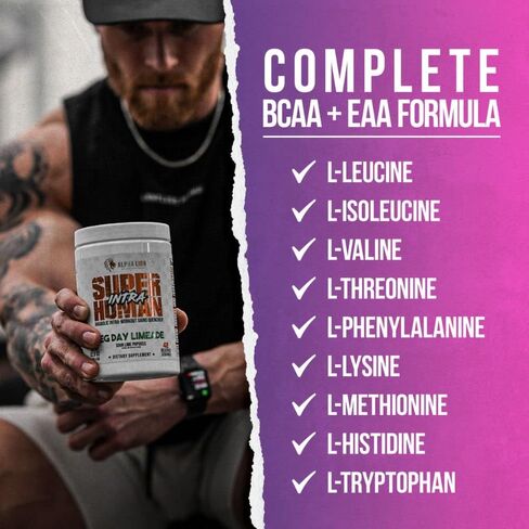 ALPHA LION Superhuman Intra Workout Powder for Men & Women, Amino Acids Drink, Muscle Recovery Supplement, BCAA Powder, Electrolytes & Hydration Mix (42 Servings, Watermelon Grape Candy Flavor) in Saudi Arabia