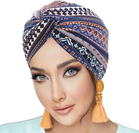 Novarena African Turban for Women Knot Pre-Tied Bonnet Beanie Cap Headwrap in Kuwait