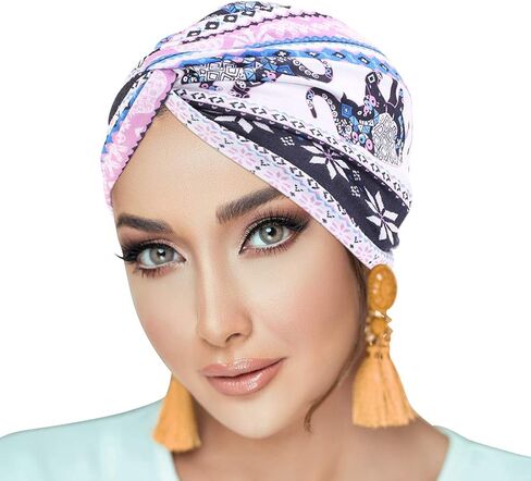 Novarena African Turban for Women Knot Pre-Tied Bonnet Beanie Cap Headwrap in Kuwait