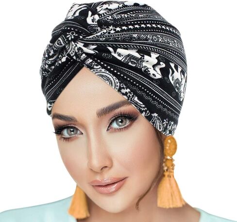 Novarena African Turban for Women Knot Pre-Tied Bonnet Beanie Cap Headwrap in Kuwait