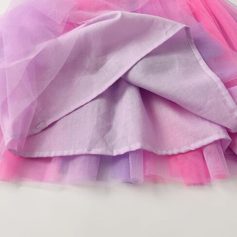 DXTON Girls Summer Dresses Tutu Short Sleeve Party Casual Outfits Tulle Dress 3-12 Years in Saudi Arabia