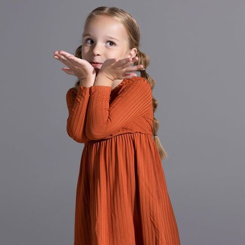 PATPAT Toddler Girl Floral Multipack Dresses 2 Pack Long Sleeve A-line Dress for Girls in Saudi Arabia
